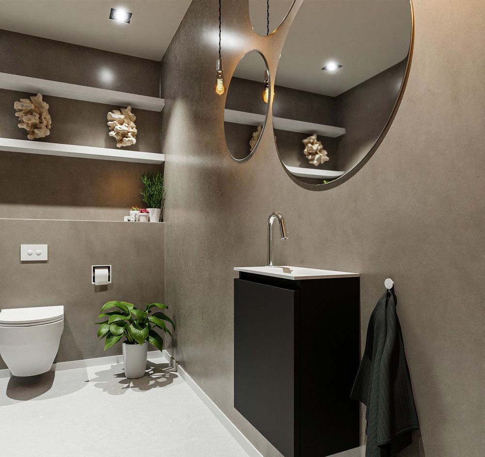 zelfklevende wandbekleding in de badkamer